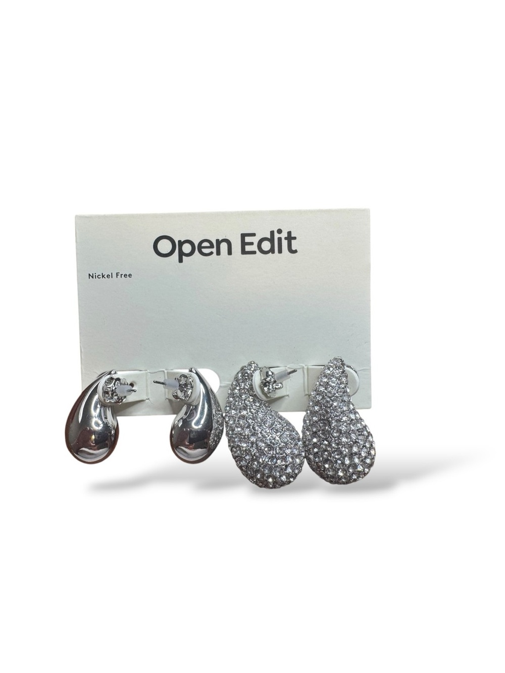 Open Edit Nordstrom Silver Teardrop Earring Set - 2 Pairs